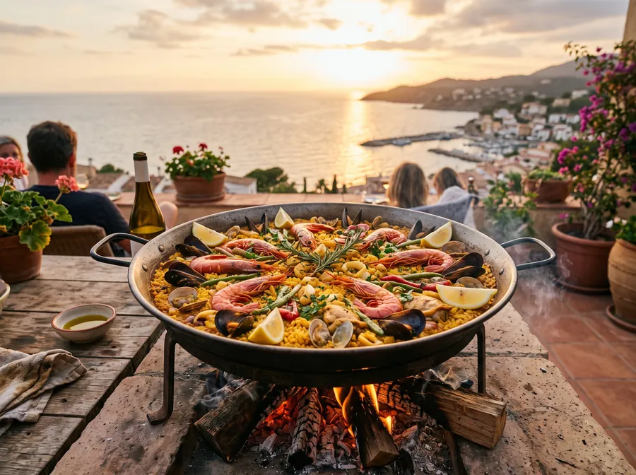 Paella mit Meeresfrüchten